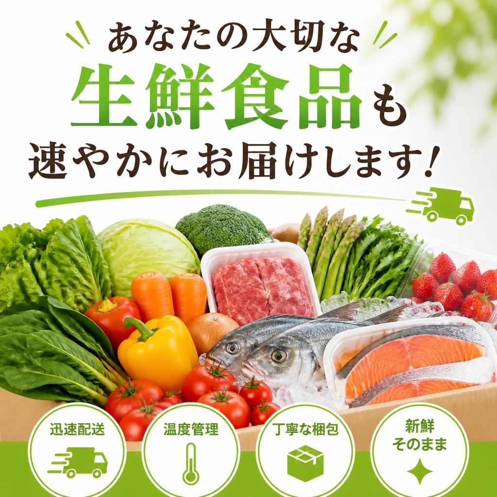 あなたの大切な生鮮食品も速やかにお届けします！