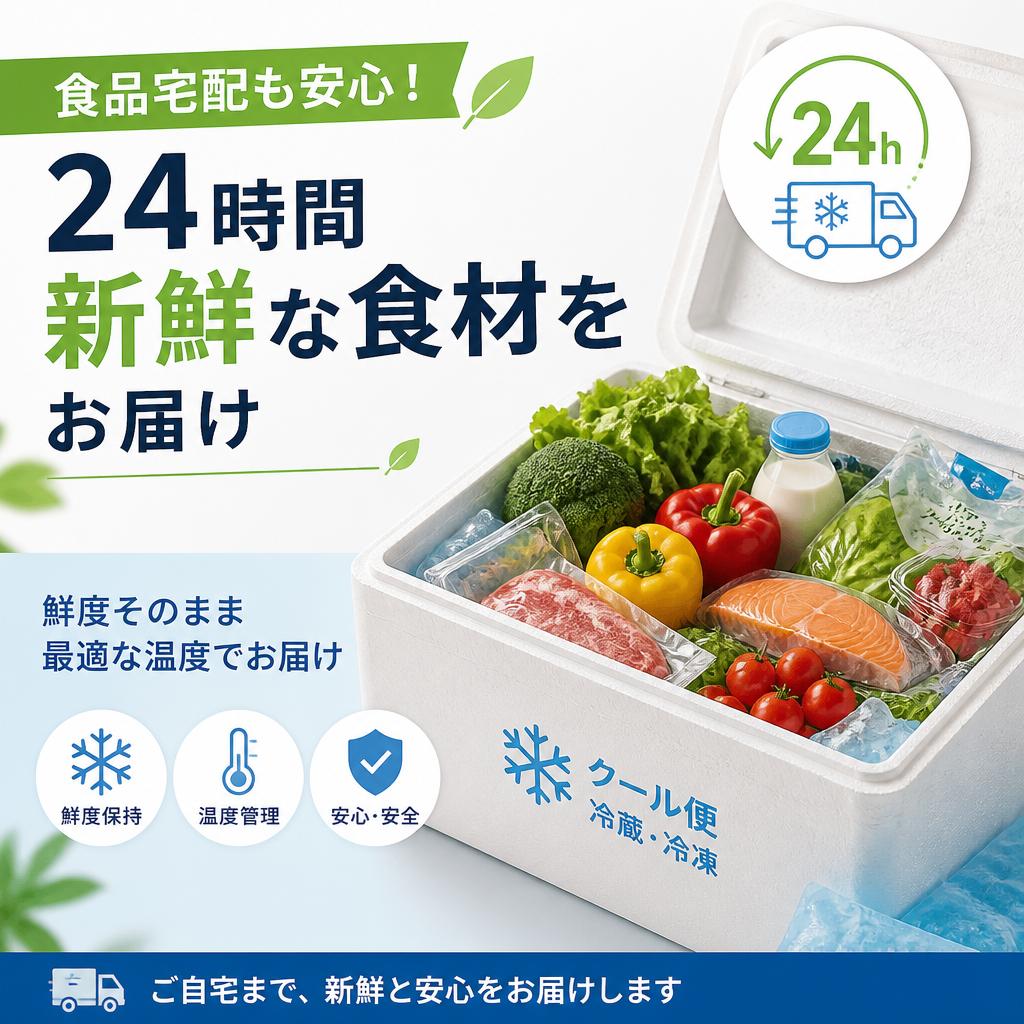 食品宅配も安心！24時間新鮮な食材をお届け