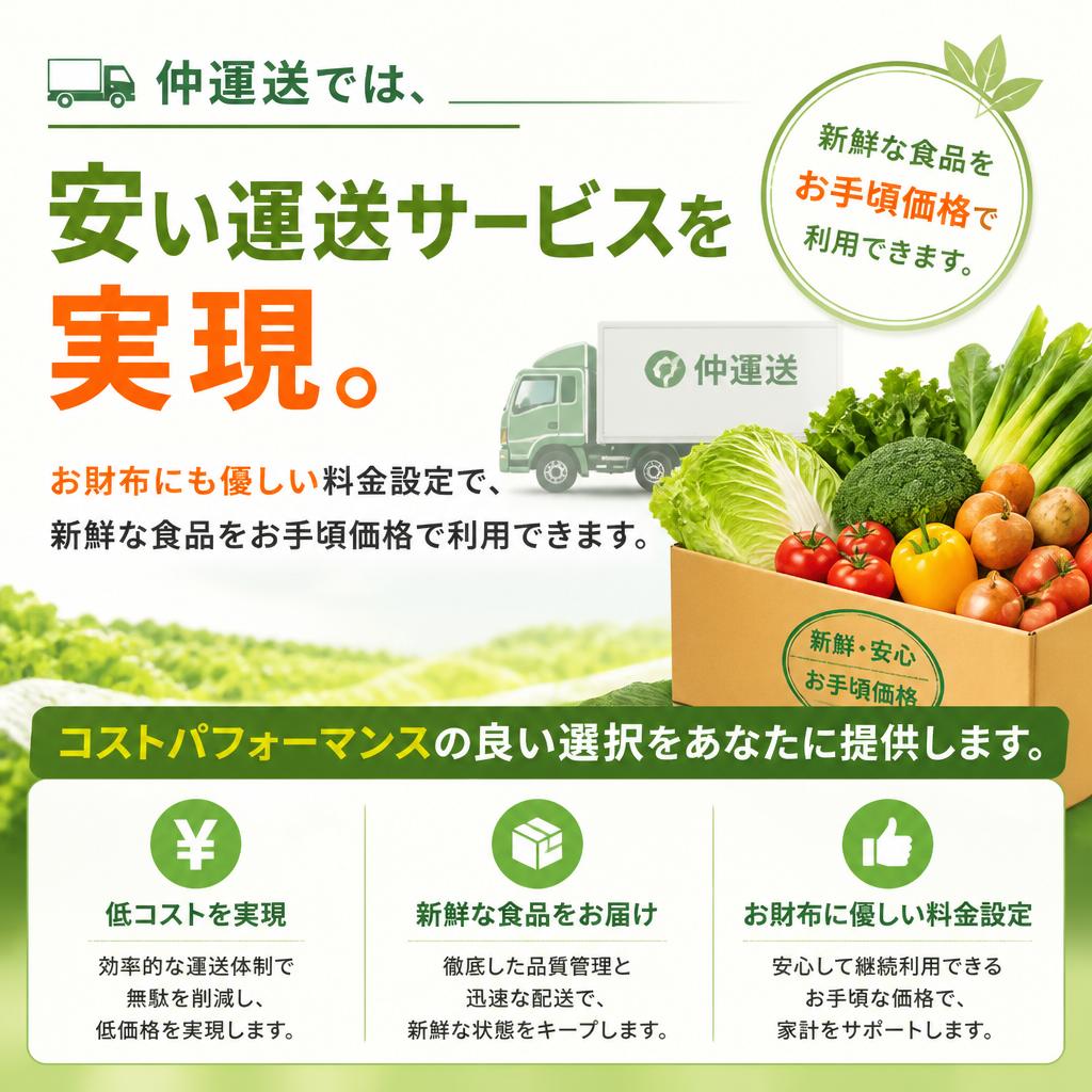 リーズナブルな配送料金