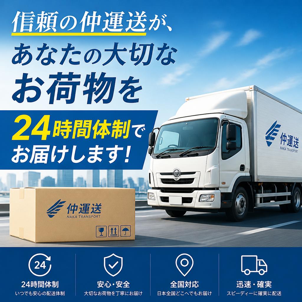 信頼の仲運送が、あなたの大切なお荷物を24時間体制でお届けします！