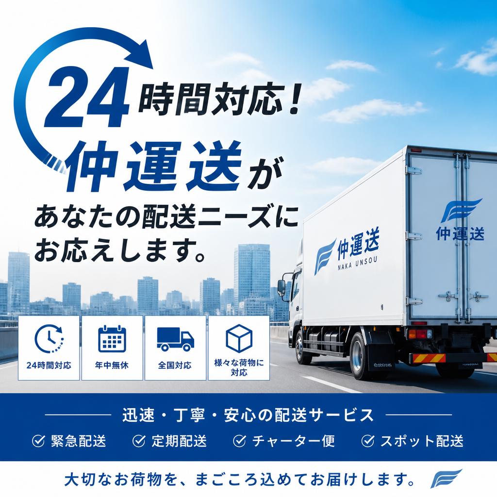 24時間対応！仲運送があなたの配送ニーズにお応えします。