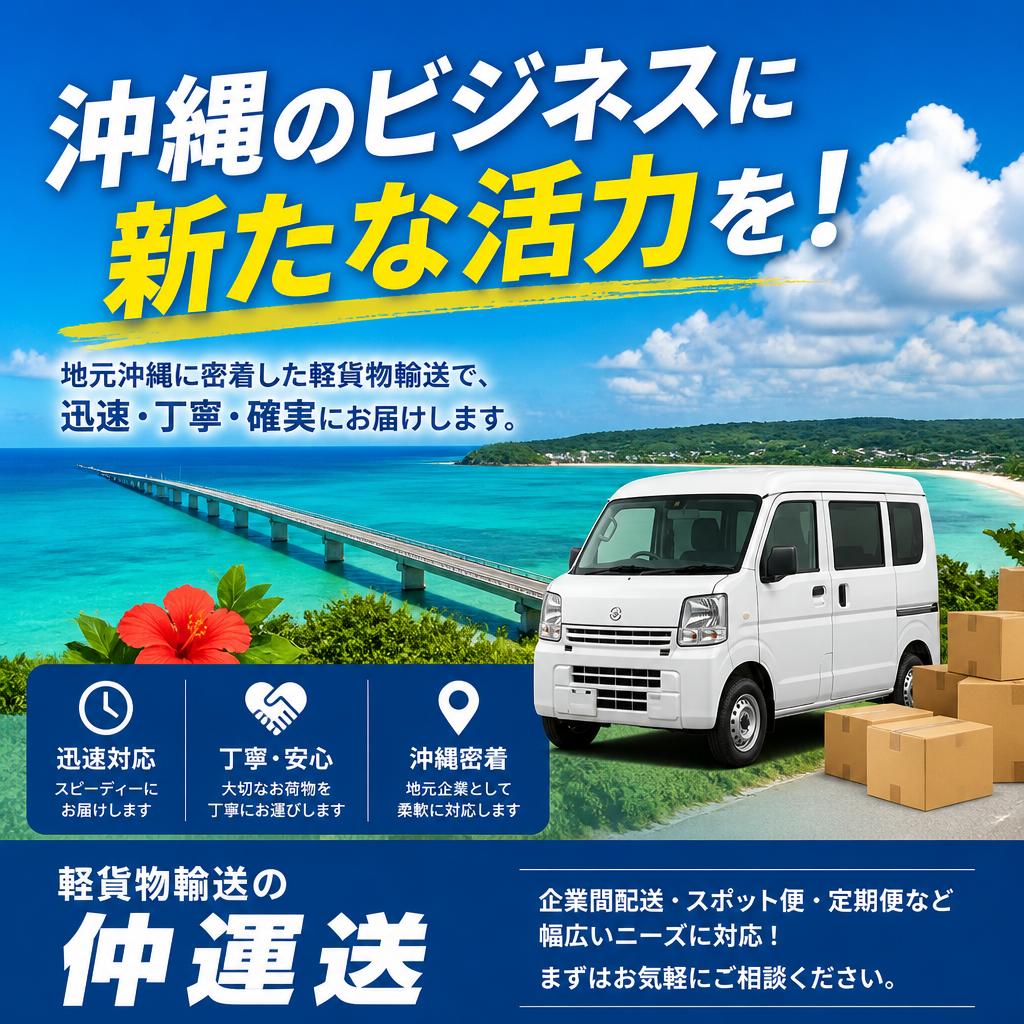 沖縄のビジネスに新たな活力を！軽貨物輸送の仲運送