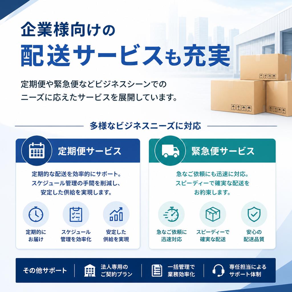 企業向け配送サービスの強み