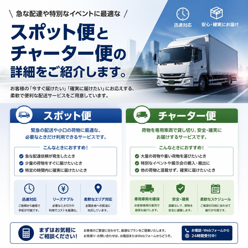 スポット便・チャーター便のご案内