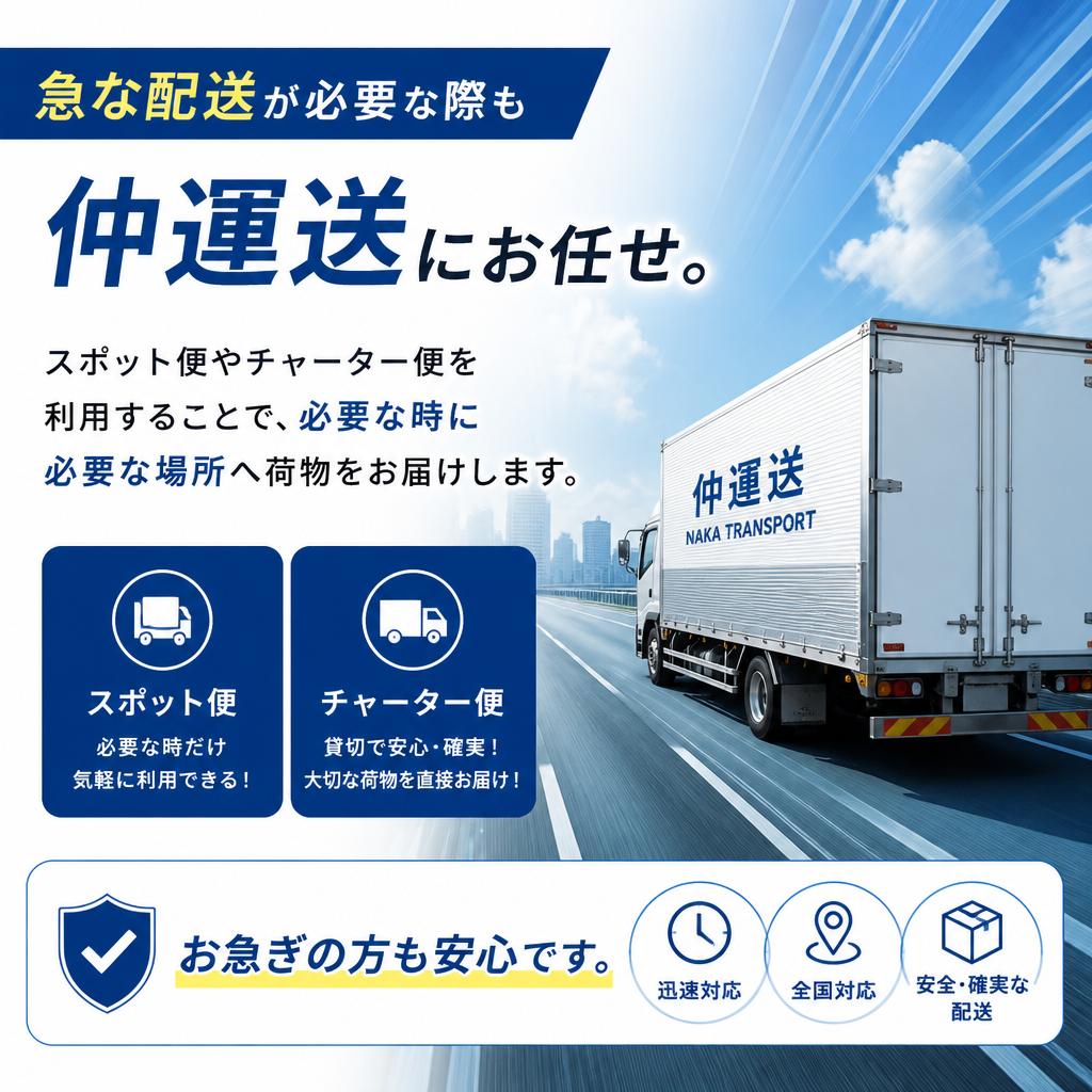 迅速なスポット便とチャーター便のご利用