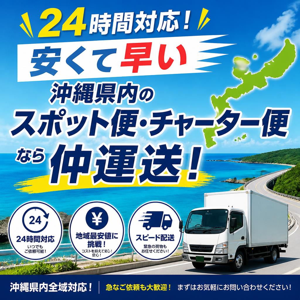 24時間対応！安くて早い沖縄県内のスポット便・チャーター便なら仲運送！