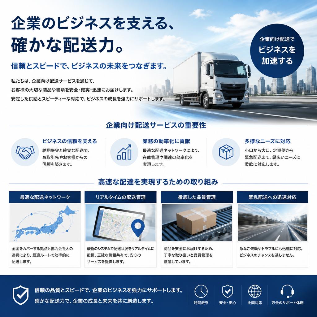 企業配送の信頼性とスピード