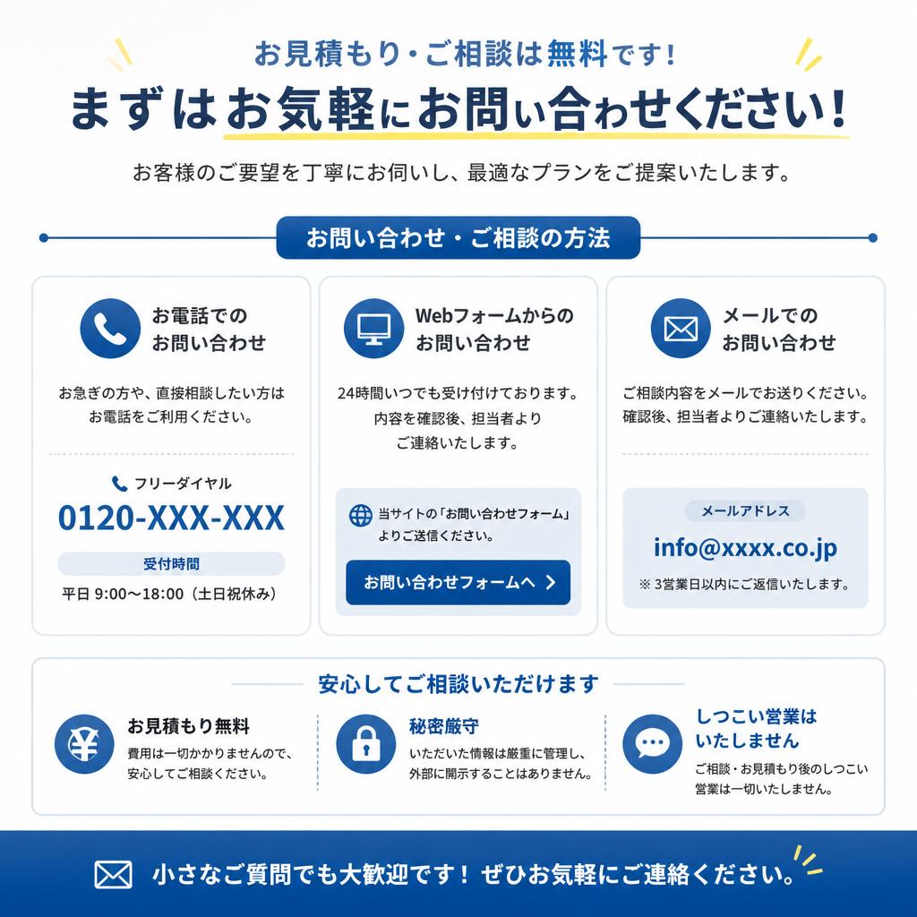 今すぐお問い合わせを！